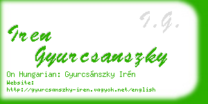iren gyurcsanszky business card