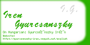 iren gyurcsanszky business card